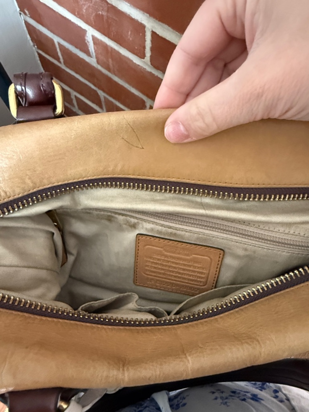 Coach Legacy Leather Satchel Colorblock Tan Cream Brown Tassel Shoulder Bag - Picture 7 of 7